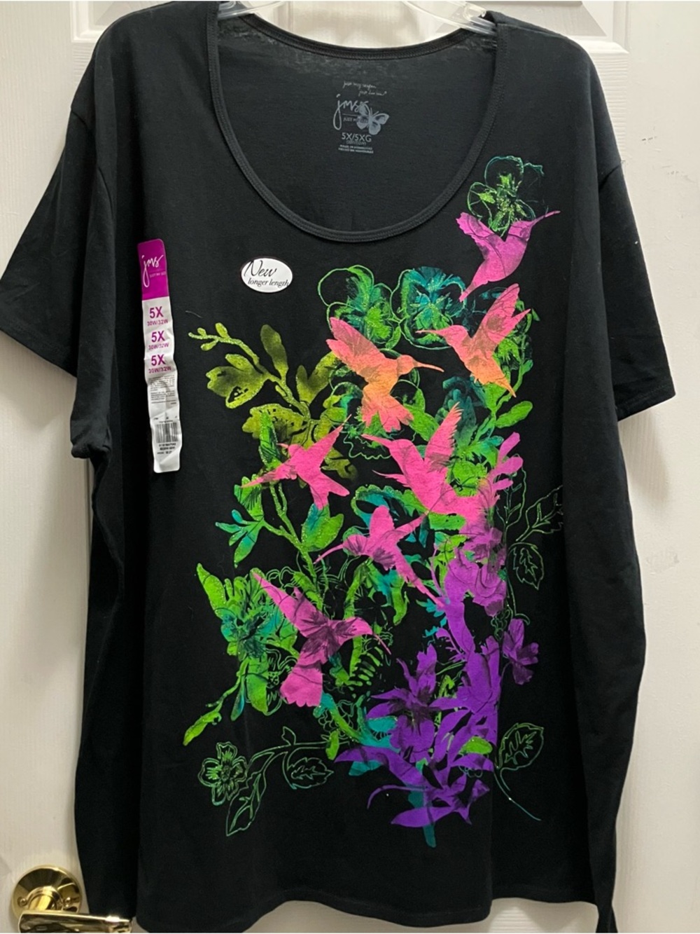 JUST MY SIZE Beauty HUMMINGBIRD Blouse Top Shirt Size 5X